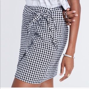 NWT Madewell side tie gingham skirt size 4